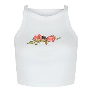 Givenchy 4G And Rose Print Crop Top White Womens